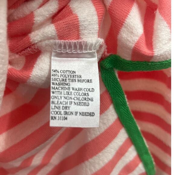 Crown & Ivy Beach Womens Coral Striped Lace Up V-Neck Top Size Large Lightweight - Picture 4 of 7